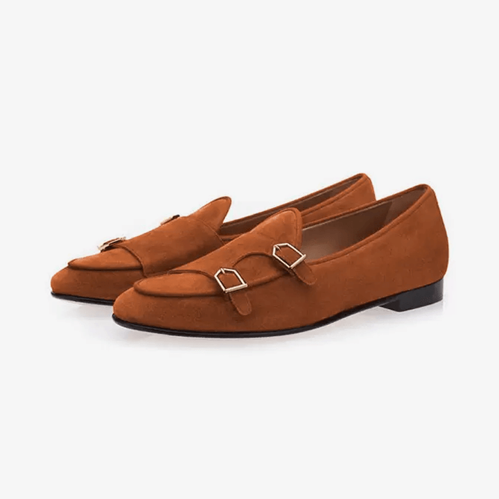 Suede Monk Strap Loafers - ARNO CONTI