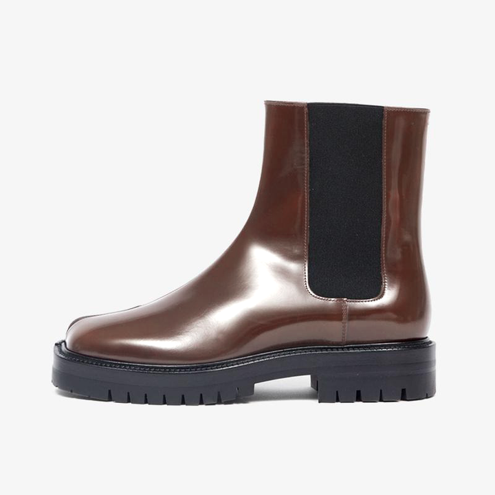 Claret Leather Slip-On Boots Unisex - ARNO CONTI