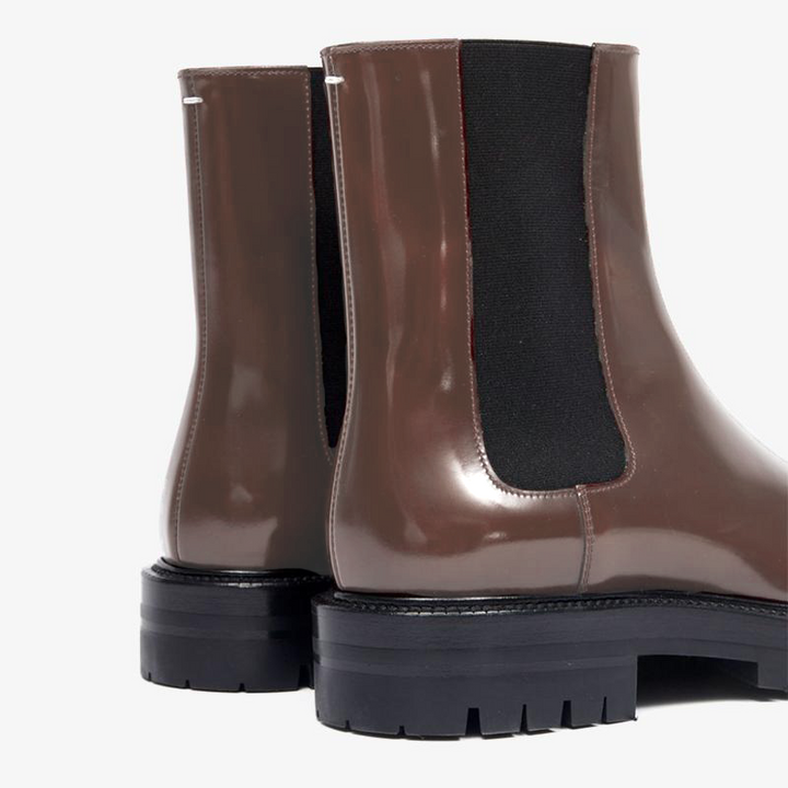 Claret Leather Slip-On Boots Unisex - ARNO CONTI