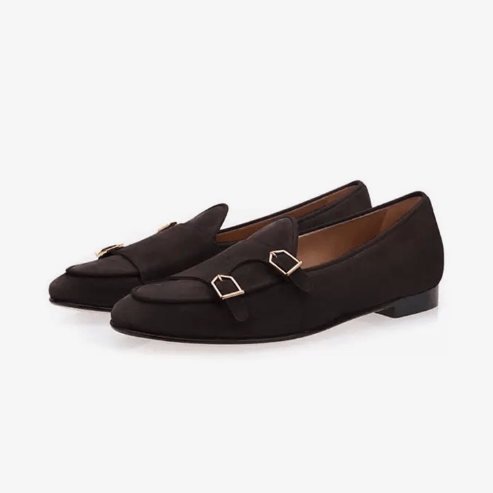 Suede Monk Strap Loafers - ARNO CONTI