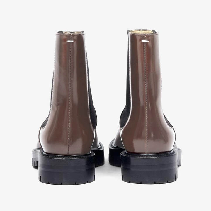 Claret Leather Slip-On Boots Unisex - ARNO CONTI