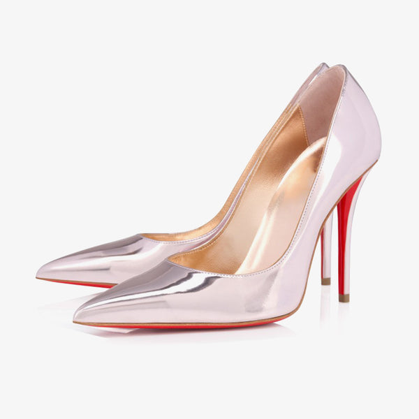 Vintage Rose Laminated Leather Stiletto Pumps