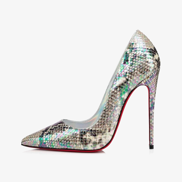 Silver Calf Leather Fashionable High Heels - ARNO CONTI