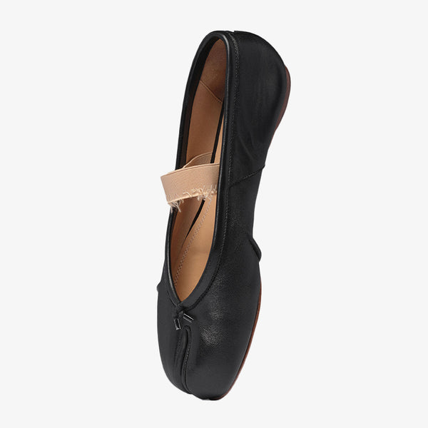 Distressed Leather Tabi Ballerinas - ARNO CONTI