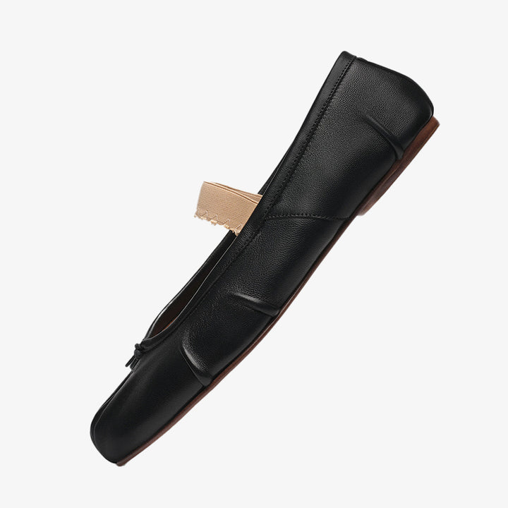 Distressed Leather Tabi Ballerinas - ARNO CONTI