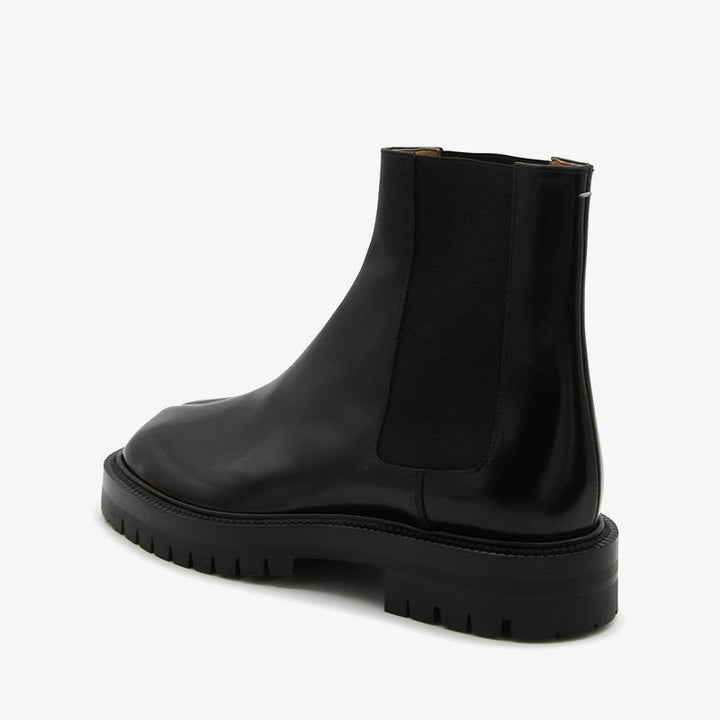 Black Calf Leather Slip-On Boots Unisex - ARNO CONTI