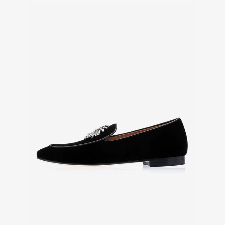 Black Suede Loafers Round Toe - ARNO CONTI