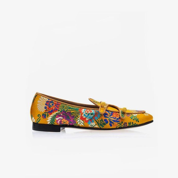 Embroidered Silk Loafers - ARNO CONTI