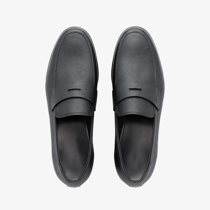 Men Penny Black Flats Calf Loafers - ARNO CONTI