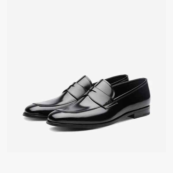 Penny Polished Black Leather Loafer - ARNO CONTI