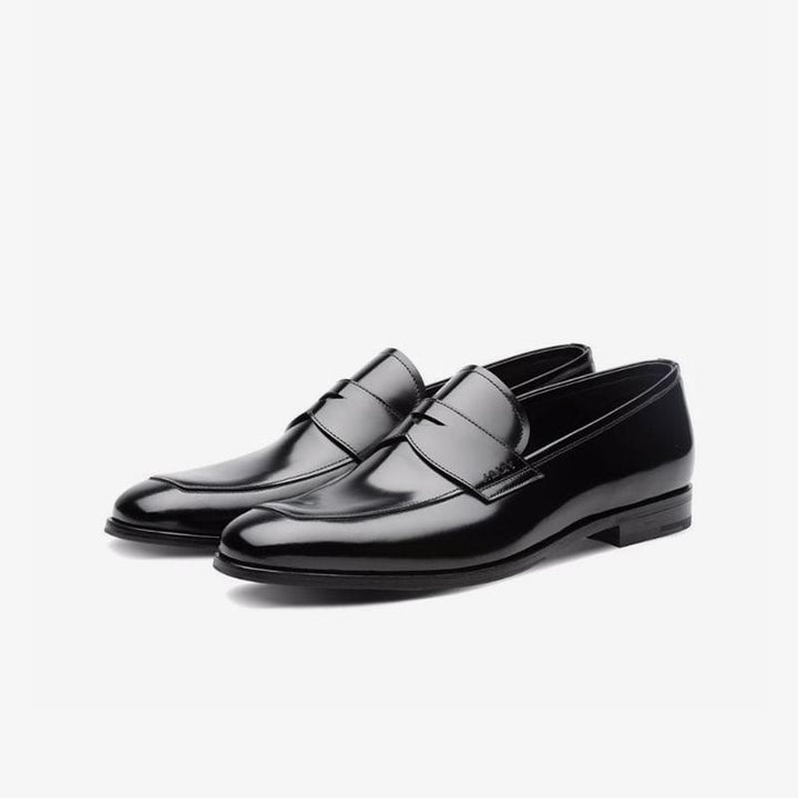 Penny Polished Black Leather Loafer - ARNO CONTI