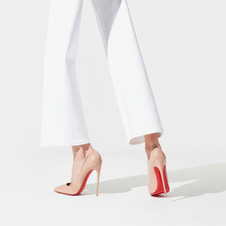 Nude Patent Calfskin Pumps with 120 mm - ARNO CONTI