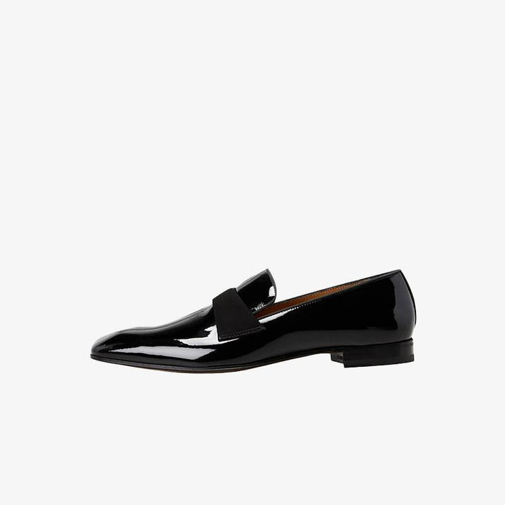 Sleek Black Patent Leather Loafers - ARNO CONTI