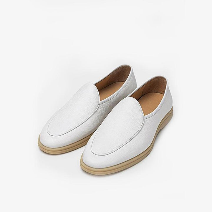 Slip-On Round Toe Cowhide Shoes - ARNO CONTI