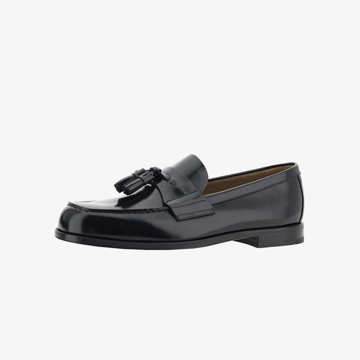 Round Toe Tassel Leather Flat Loafers - ARNO CONTI