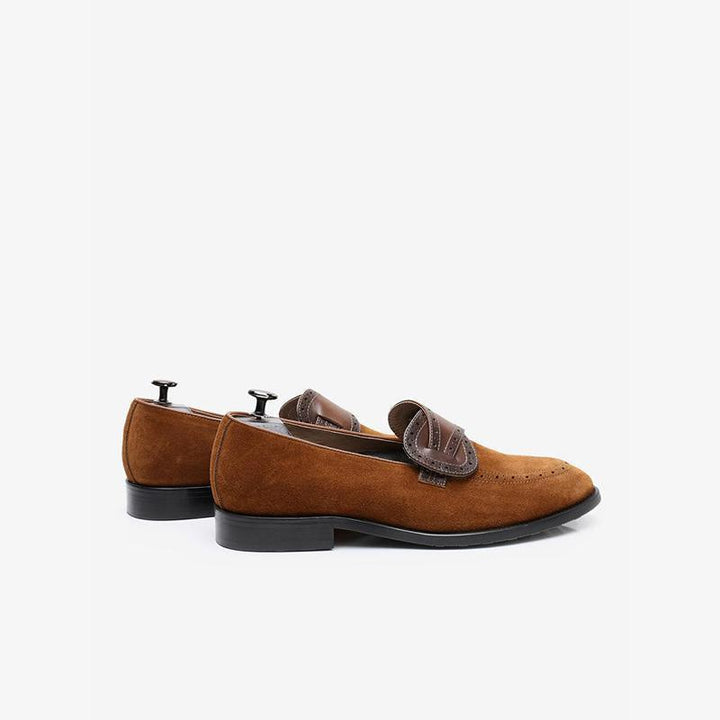 Elegant Suede Loafers with Decorative Straps - ARNO CONTI