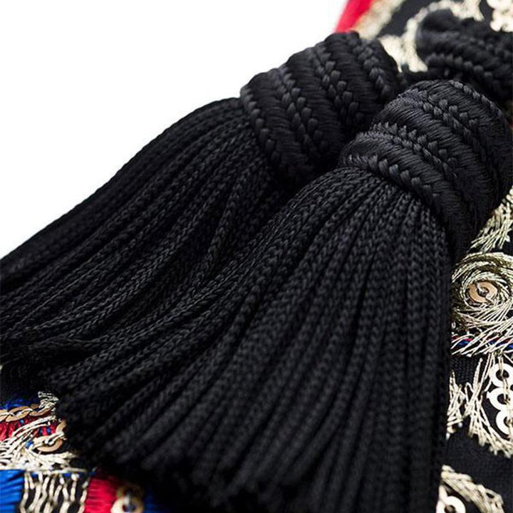 Mens Embroidered Loafers with Tassels - ARNO CONTI