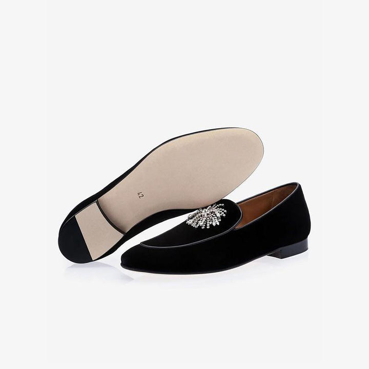 Black Suede Loafers Round Toe - ARNO CONTI