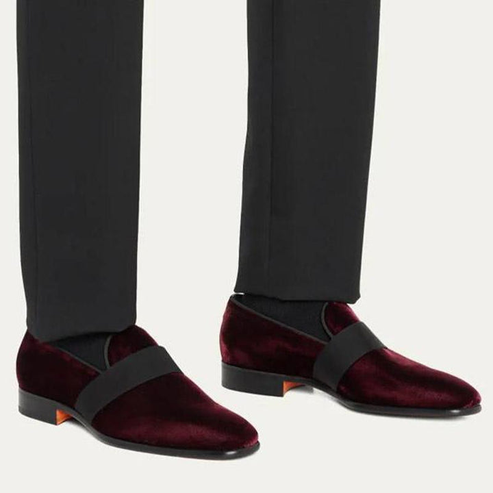 Regal Burgundy Velvet Loafers - ARNO CONTI