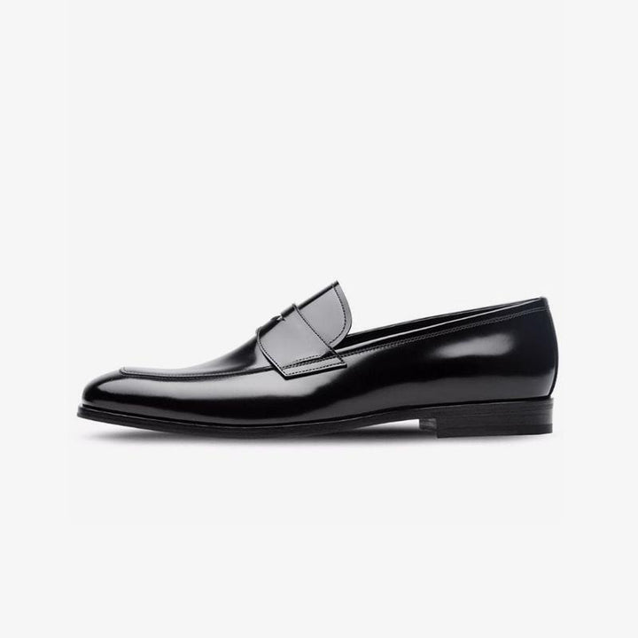 Penny Polished Black Leather Loafer - ARNO CONTI