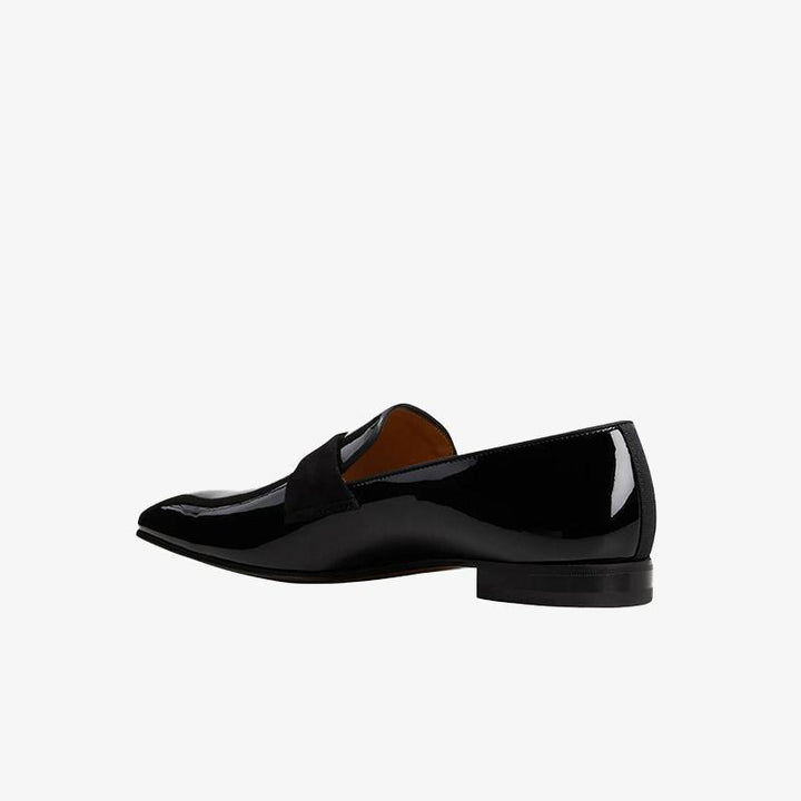 Sleek Black Patent Leather Loafers - ARNO CONTI