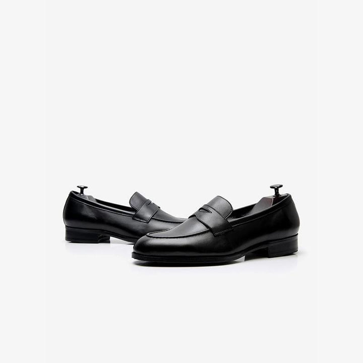 Black Round Toe Loafers - ARNO CONTI