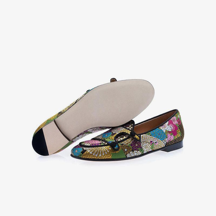 Vibrant Floral Embroidered Loafers - ARNO CONTI