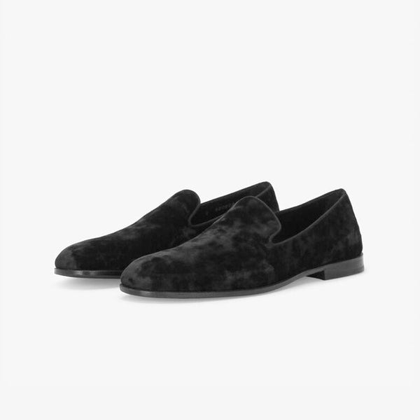 Velvet Flat Loafers Round-toe Slip-on - ARNO CONTI