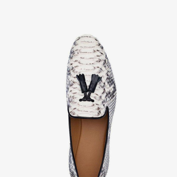 Men's Snakeskin Tassel Loafers - ARNO CONTI