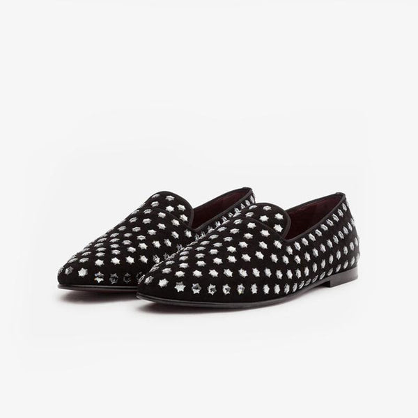 Suede Stars Loafers Flats Slip on - ARNO CONTI