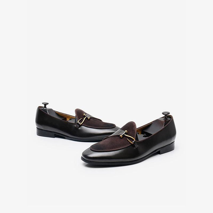 Polished Leather Tuxedo Loafers - ARNO CONTI