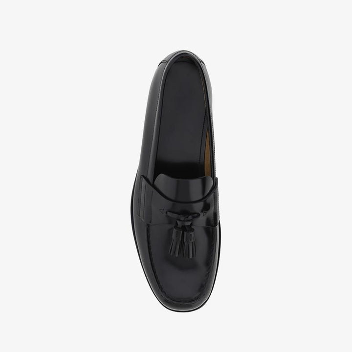 Round Toe Tassel Leather Flat Loafers - ARNO CONTI