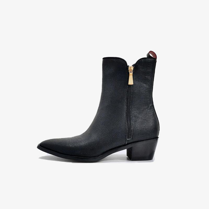 Men's Black Zipper Boots - Arno Conti Shoe
