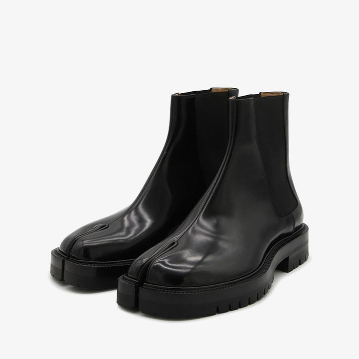 Black Calf Leather Slip-On Boots Unisex - ARNO CONTI