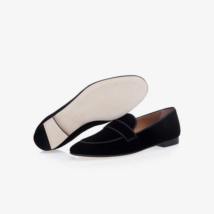 Sophisticated Black Velvet Slip-On Loafers - ARNO CONTI