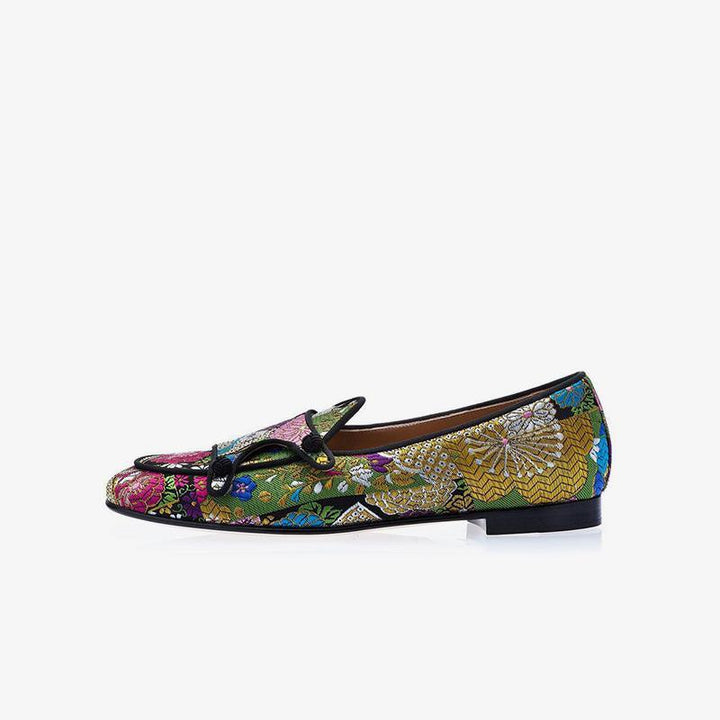 Vibrant Floral Embroidered Loafers - ARNO CONTI