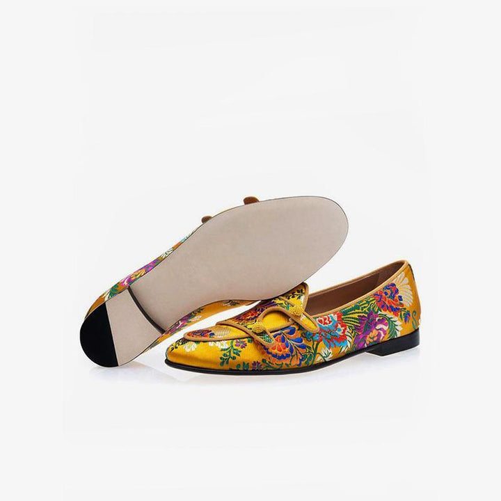 Embroidered Silk Loafers - ARNO CONTI
