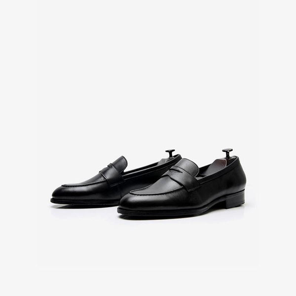 Black Round Toe Loafers - ARNO CONTI