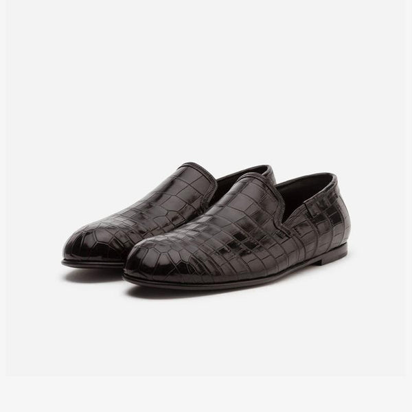 Calf Croc-Embossed Loafers Men Slip-on - ARNO CONTI