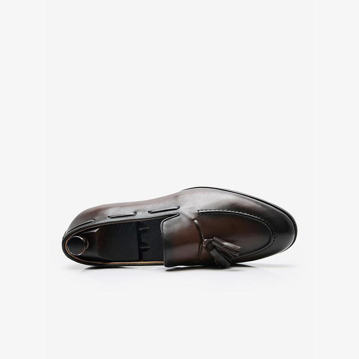 Cowhide Slip-On Loafers with Tassel Detail - ARNO CONTI