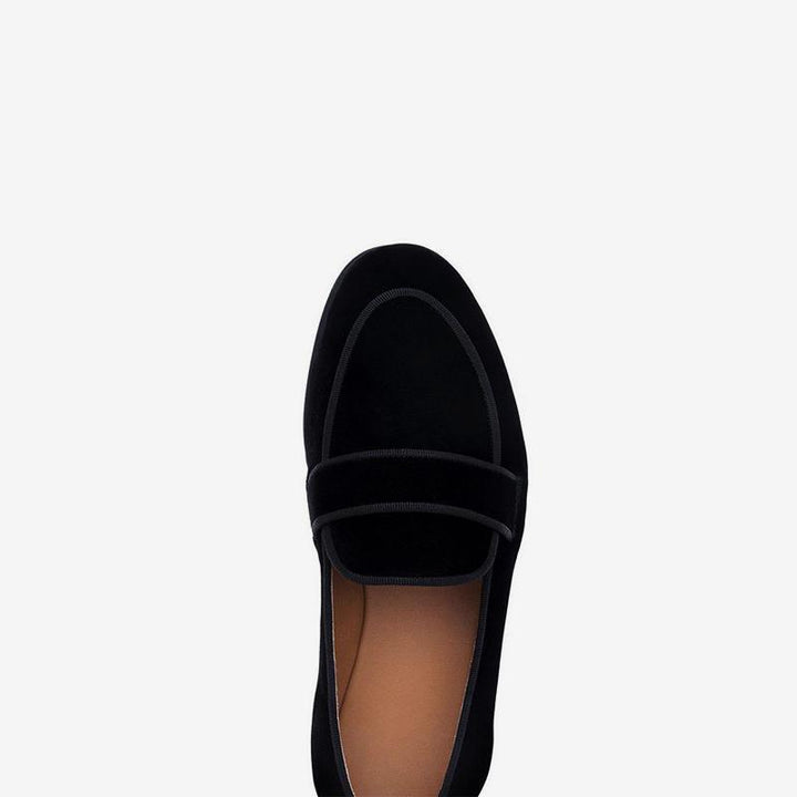 Sophisticated Black Velvet Slip-On Loafers - ARNO CONTI