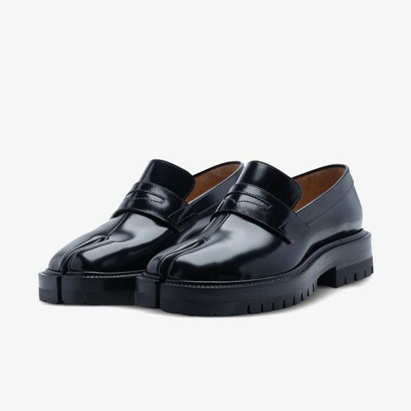 Black Leather Slip-On Loafer Unisex - ARNO CONTI