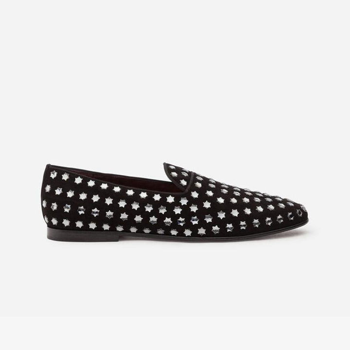 Suede Stars Loafers Flats Slip on - ARNO CONTI