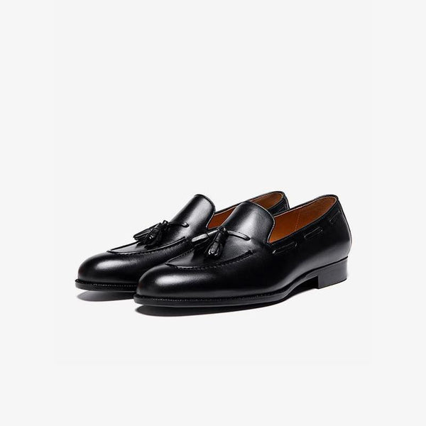 Cowhide Slip-On Loafers with Tassel Detail - ARNO CONTI