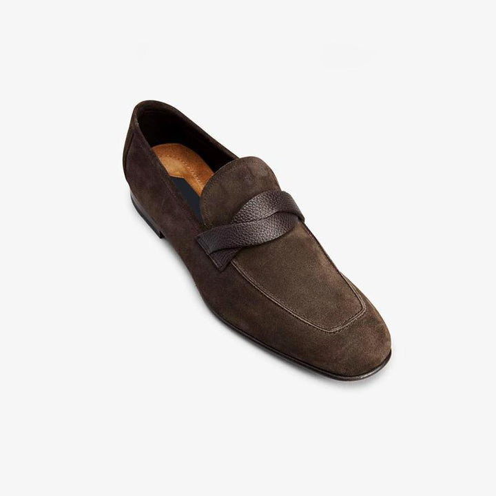 Twisted Suede Penny Loafers - ARNO CONTI