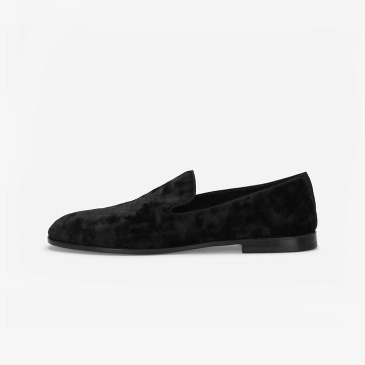 Velvet Flat Loafers Round-toe Slip-on - ARNO CONTI