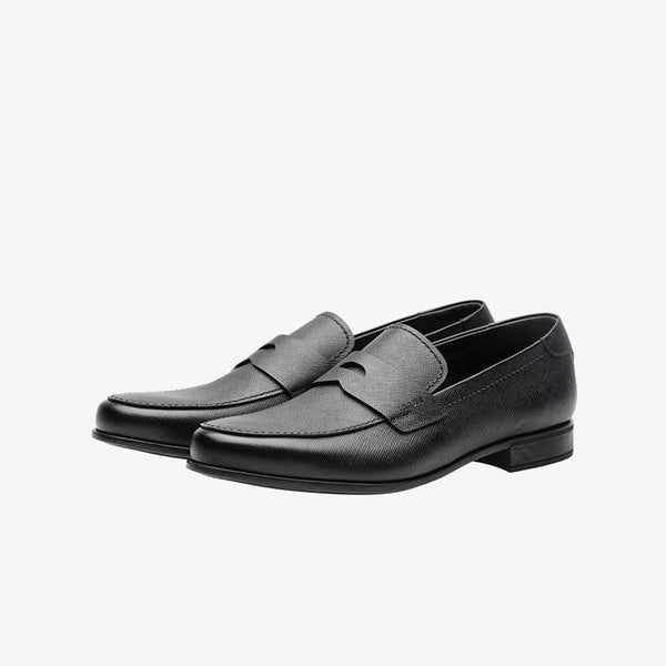 Men Penny Black Flats Calf Loafers - ARNO CONTI