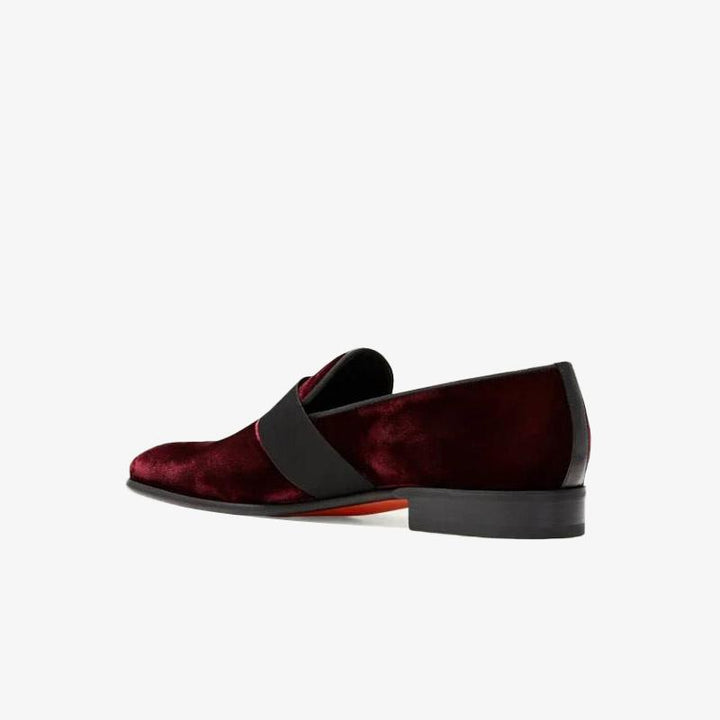 Regal Burgundy Velvet Loafers - ARNO CONTI