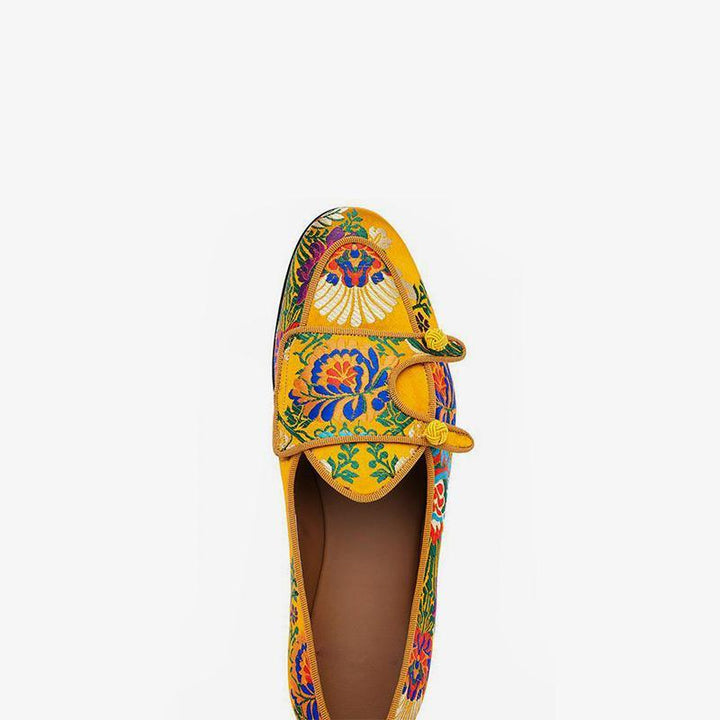 Embroidered Silk Loafers - ARNO CONTI