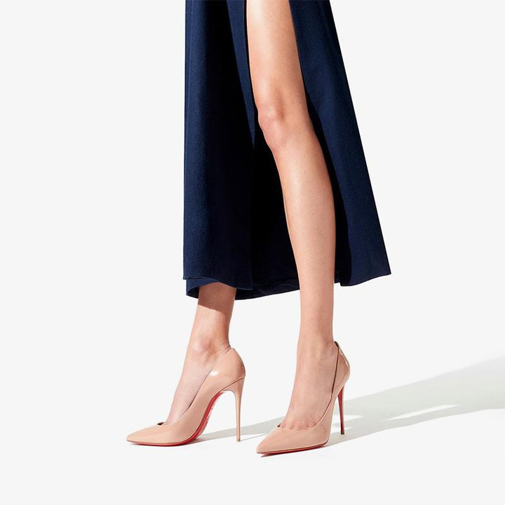 Beige Patent Leather Pointed 100mm - ARNO CONTI